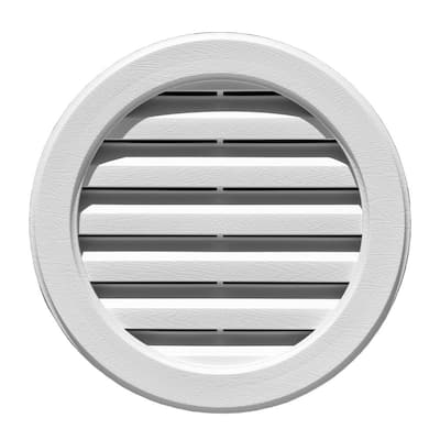 17 in. x 17 in. Polypropylene White Round Gable Vent