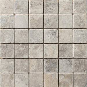 Trav Ancient Tumbled Silver 12 in. x 12 in. x 10 mm Mesh-Mounted Mosaic Floor and Wall Tile (1 sq. ft.)