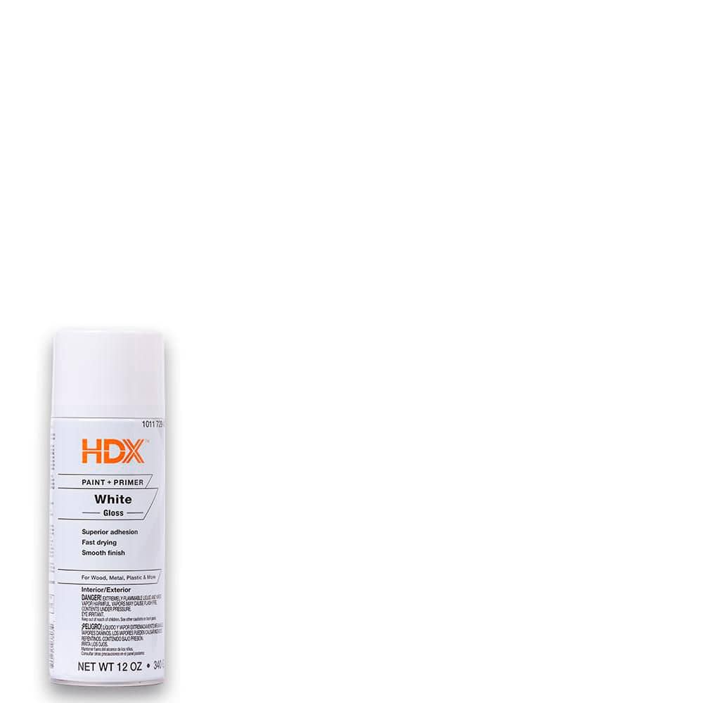 HDX 12 oz. Paint and Primer Gloss White Spray Paint 680039-3 - The