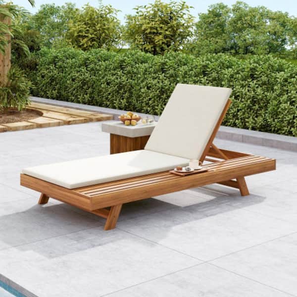 29 x 77 Replacement Outdoor Chaise Lounge Cushion in Cream