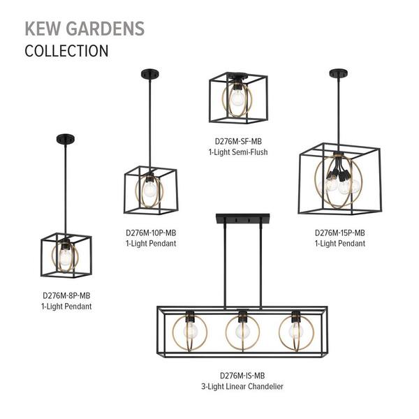 Designers Fountain - Kew Gardens 60-Watt 1-Light Matte Black Modern Pendant Light with Open Cage Design and No Bulbs Included