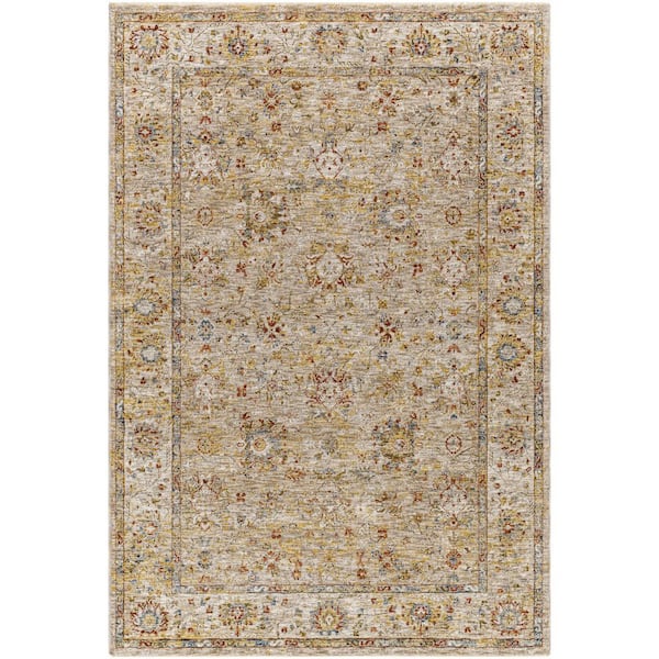 Mona Lisa Tan Traditional Border 6 ft. x 9 ft. Area Rug