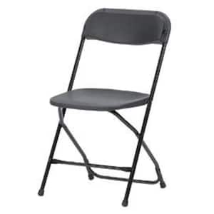 ZOWN Premium Commercial Black, Plastic Seat, Stacking, Indoor/Outdoor, Banquet Folding Chair, Set of 8