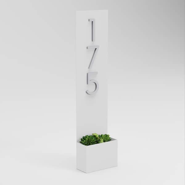 POST & PORCH Standing Tall Rectangle Address Planter standing