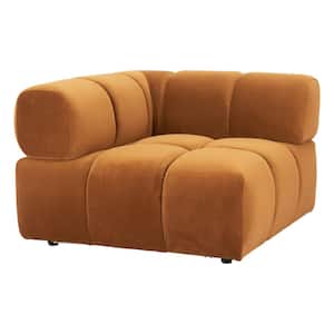 Rist 39.8 in. W. Straight Arm Velvet Modern Rectangle Sofa in. Brown