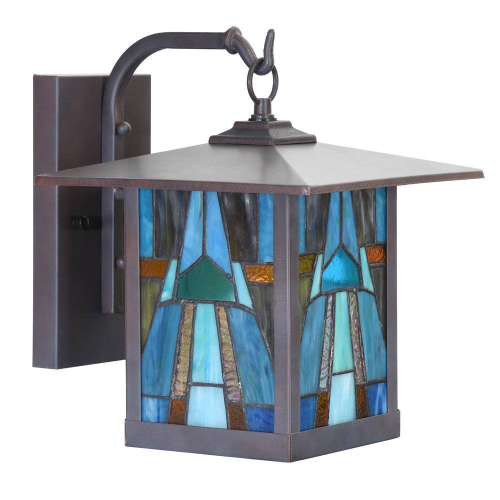 Elegant Bronze Mission-Style Outdoor Wall Lantern Sconce