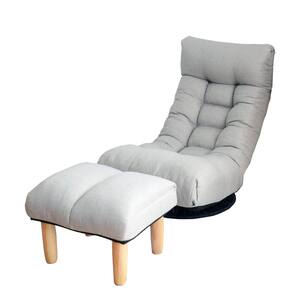 Gray Linen Adjustable Lazy Sofa Reclining Chair (Set of 1)