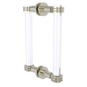 Clearview 8 in. Back to Back Shower Door Pull with Dotted Accents in Polished Nickel