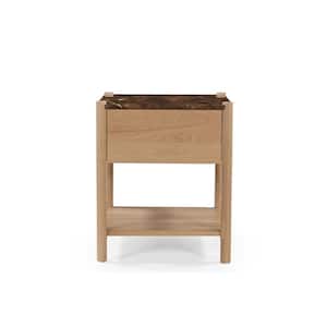 Rivenor Dark Emperador Marble 1-Drawer 20 in. W Nightstand