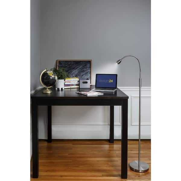 DAYLIGHT24 61 in. Black 1-Light Magnifier Swing Arm Floor Lamp