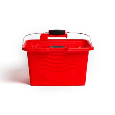 4 Gallon White Square Plastic Pail with Metal Handle (P8 Series)