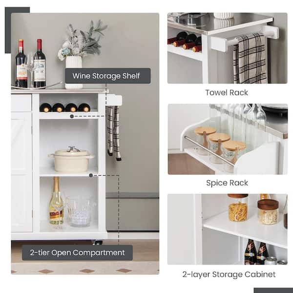 Mainstays 2-Tier Pull-Out Spice Organizer, White 