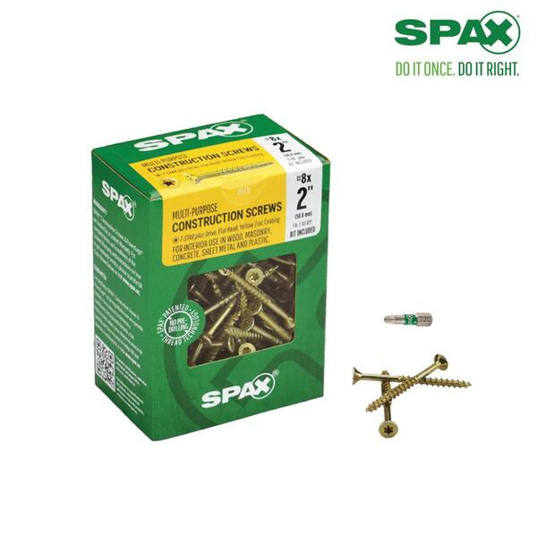 SPAX - #8 x 2 in. T-Star Plus Drive Flat-Head Partial Thread Yellow Zinc Coated Multi-Material Screw (161-Box)