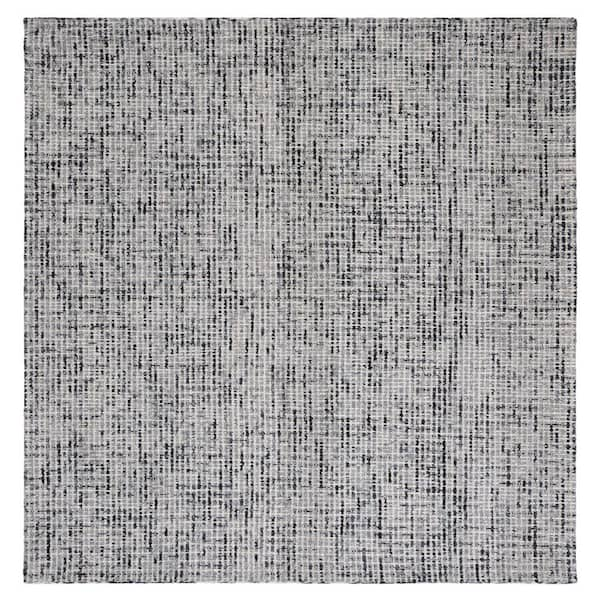 SAFAVIEH Abstract Dark Gray/Ivory 6 ft. x 6 ft. Speckled Square Area ...