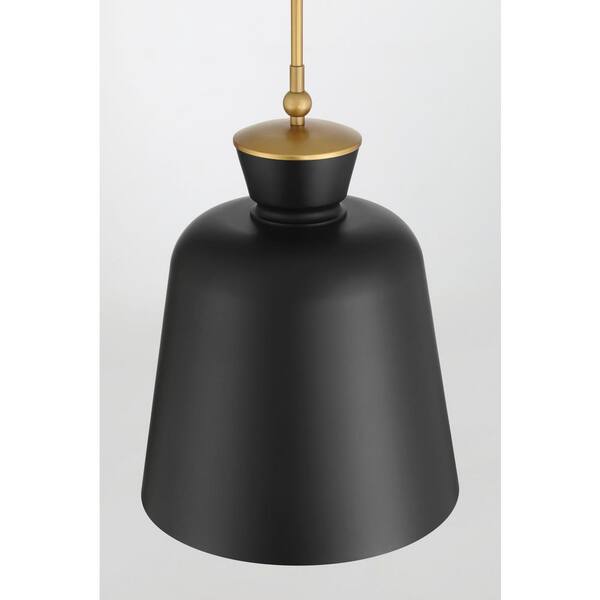 Minka Lavery Holloway 100-Watt 1-Light Dark Matte Black and Legacy