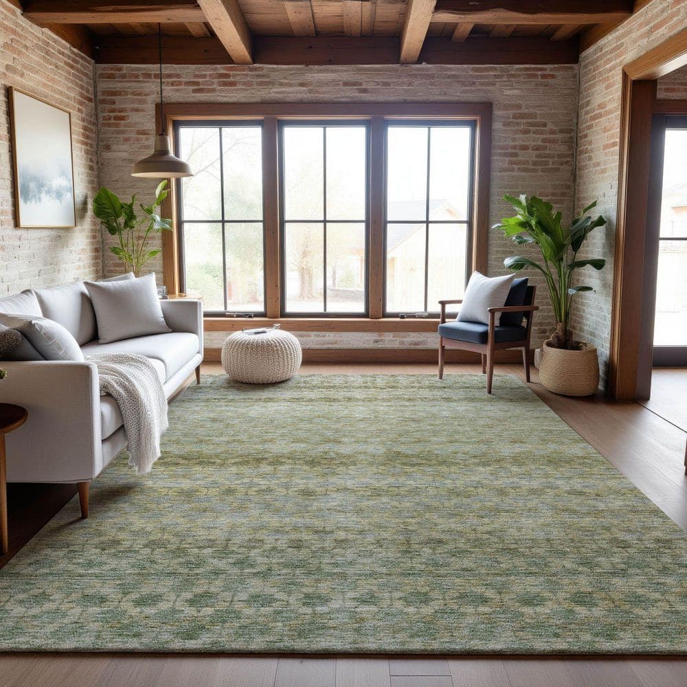 Mayfield Premium Machine Washable Abstract AMF1168 Aloe 10 ft. x 14 ft. Area Rug price history on PriceWatchPro