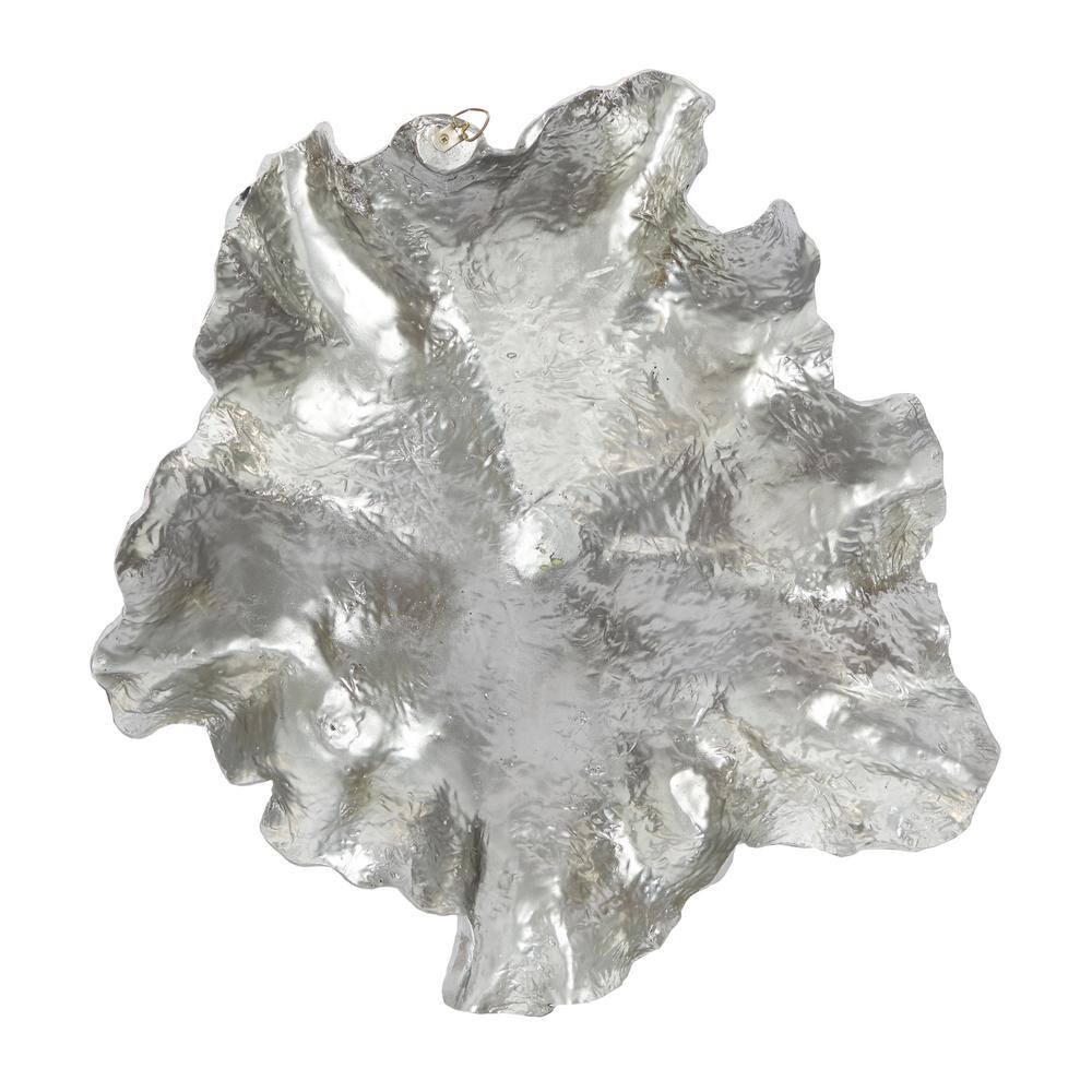 Silver Textured Resin Floral Wall Sculpture Set