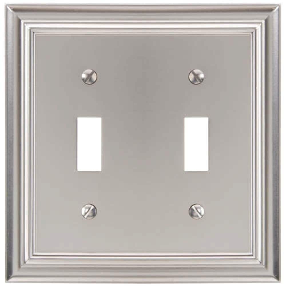 Satin Nickel Double Toggle Cast Metal Wallplate