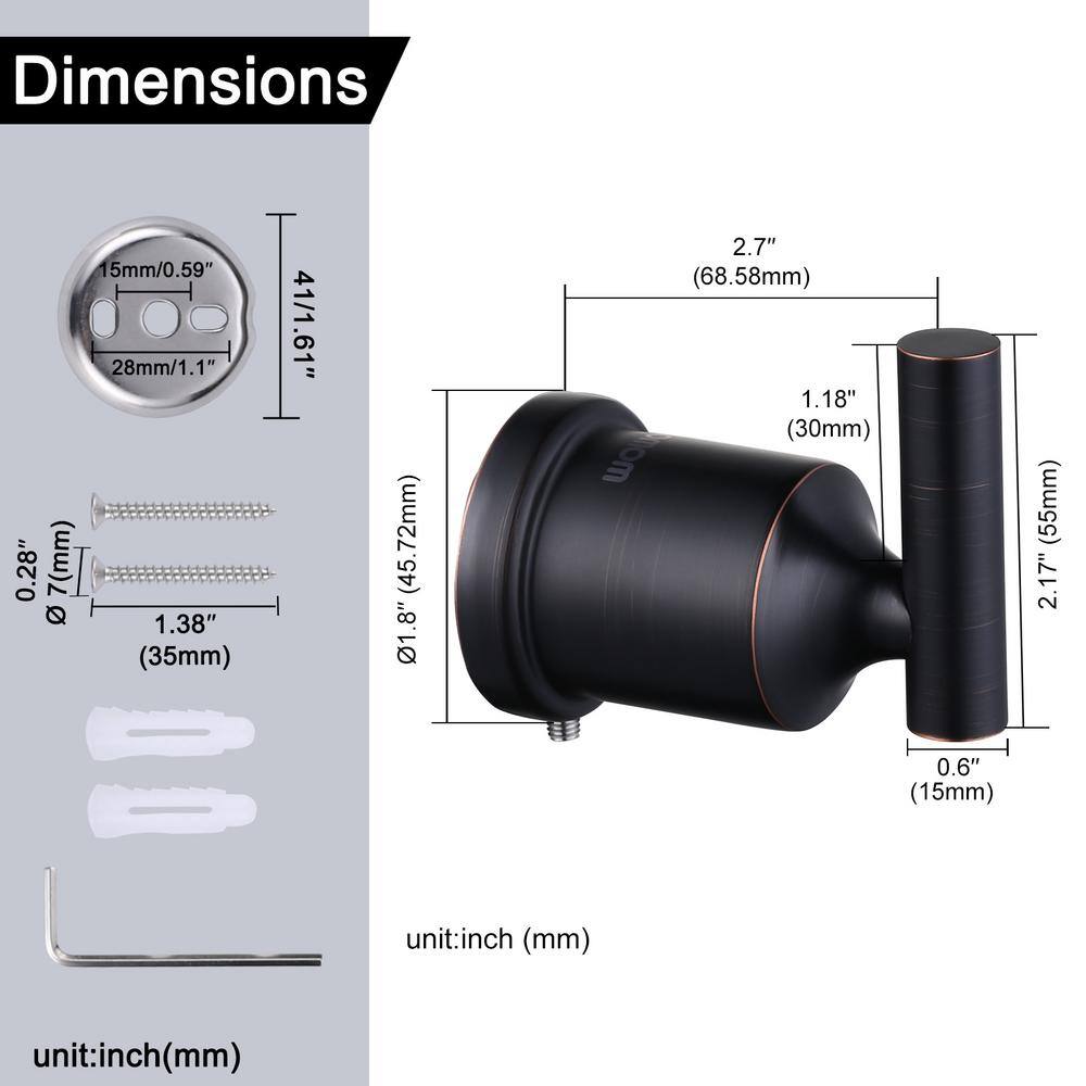 Oil Rubbed Bronze 3-Piece Metal Bathroom Hardware Set