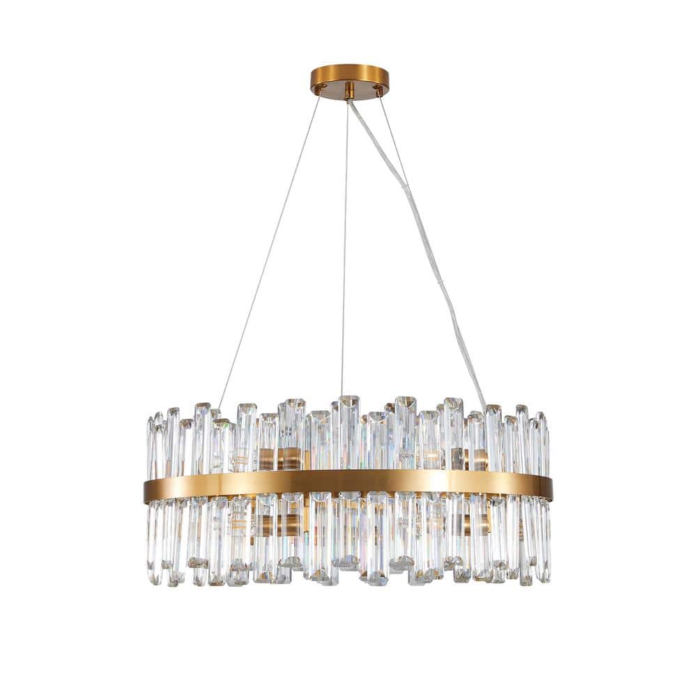 ◇Jiyong2 Sunpez 23.6 in. W 12-Light Gold Crystal Chandeliers Modern
