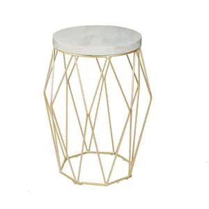 Bellewood Gold Faux Marble Top Accent Table