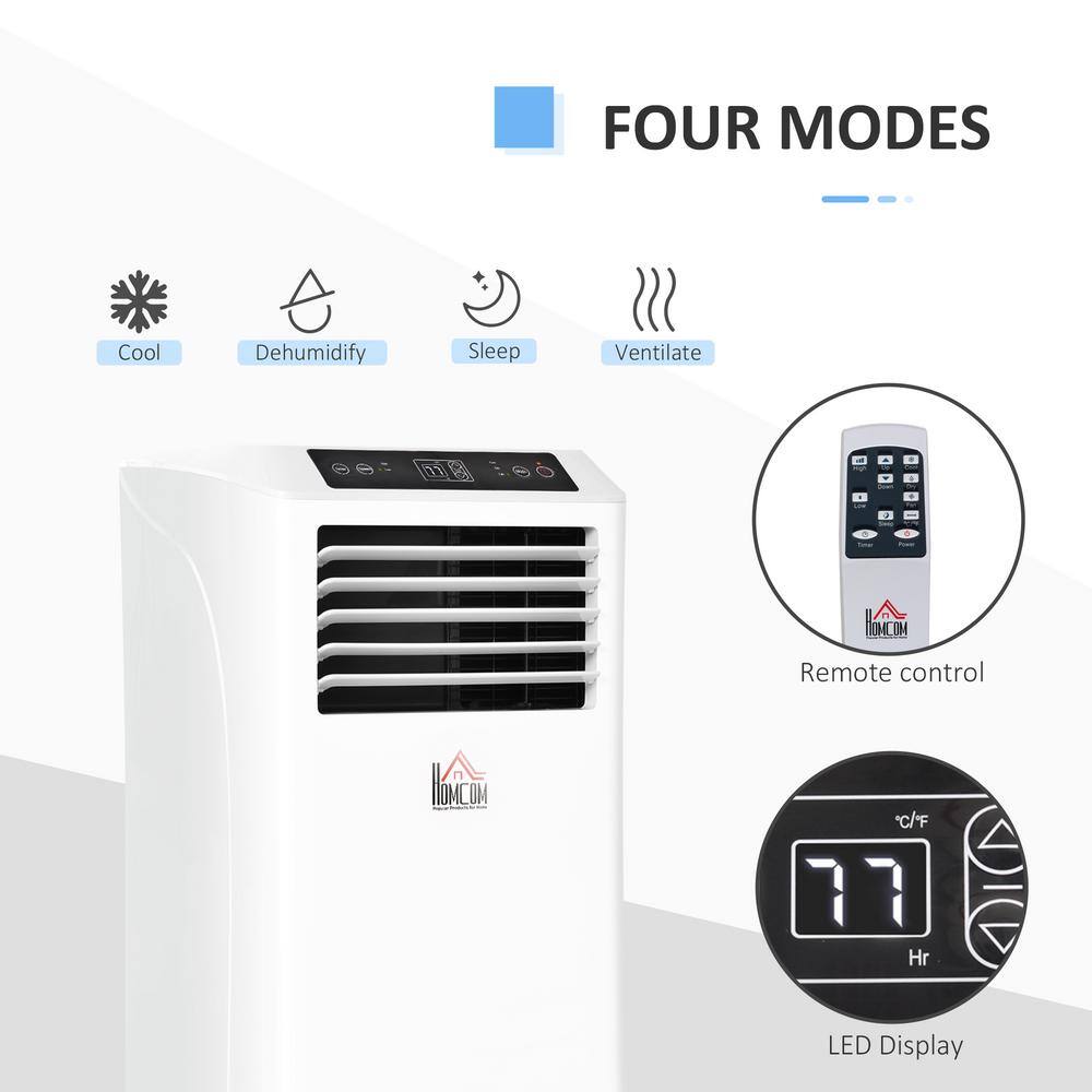 HOMCOM 8000 BTU White Portable Air Conditioner with Remote