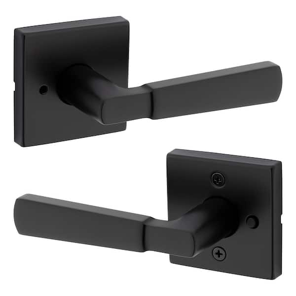 Perth Matte Black Reversible Square Straight Bed/Bath Door Handle