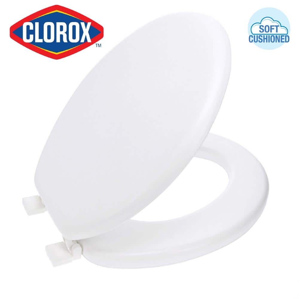White Antimicrobial Elongated Soft Cushioned Toilet Seat