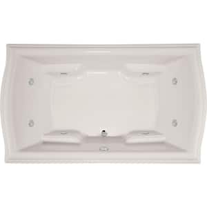 Debra 72 in. x 42 in. Rectangular Drop-in Air Bath and Whirlpool Bathtub in White