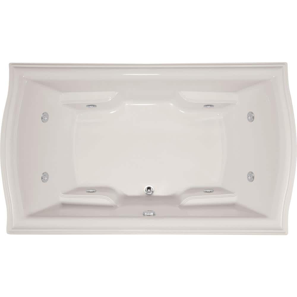 Debra 72 in. x 42 in. Rectangular Drop-in Air Bathtub with Center Drain in White price history on PriceWatchPro