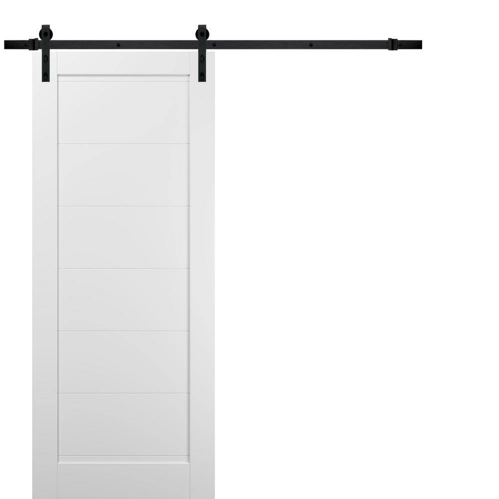 32 in. x 84 in. 1-Panel White Finished Solid Pine MDF Sliding Barn Door with Hardware Kit price history on PriceWatchPro