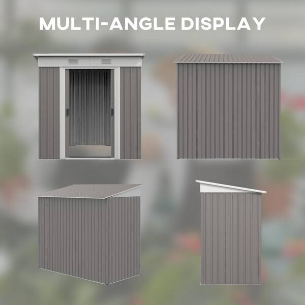 0.4 ft. W x 0.3 ft. D Metal Lean to Garden Shed, Outdoor