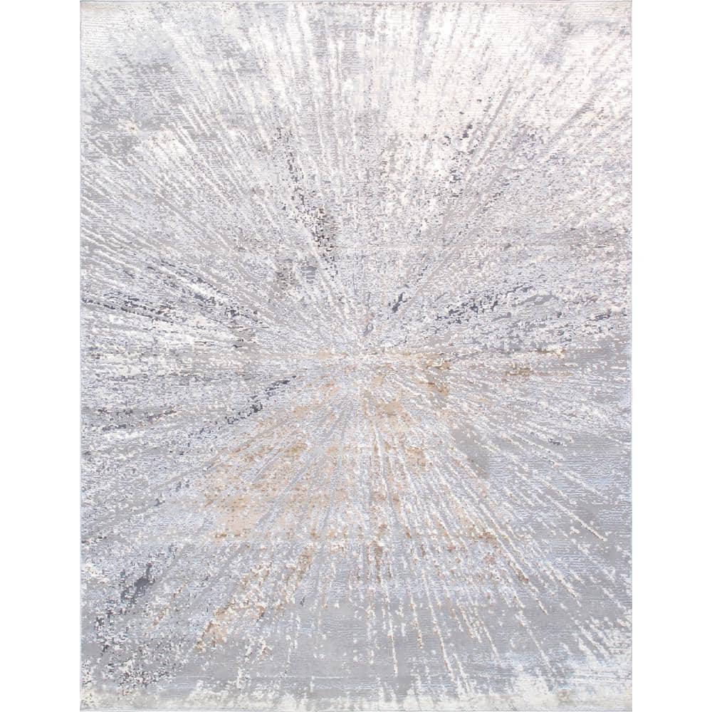 Starburst White 6 ft. x 9 ft. Polypropylene and Polyester Abstract Area Rug price history on PriceWatchPro