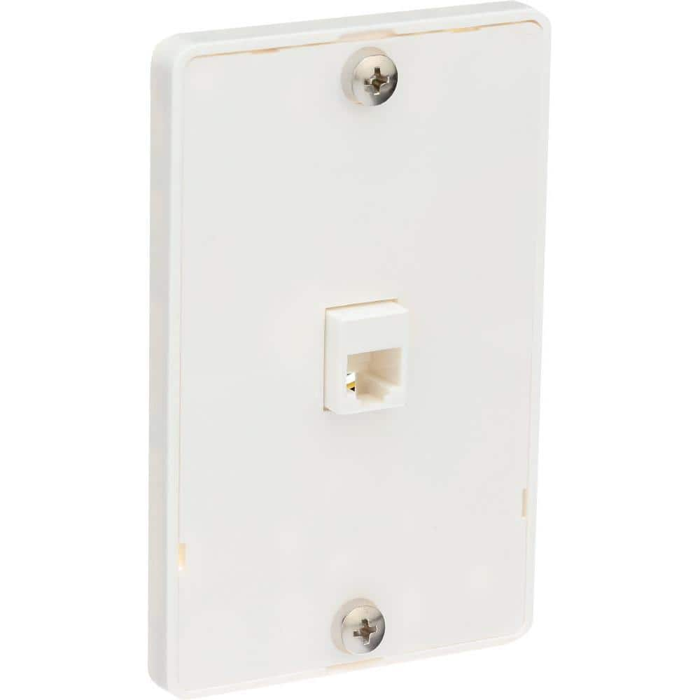 Zenith Universal Phone Wall Jack, White TW1001WPW The Home Depot