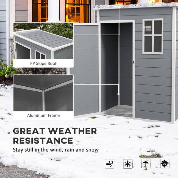 Outsunny 5 ft. W x 3 ft. D Metal Garden Storage Shed with Door