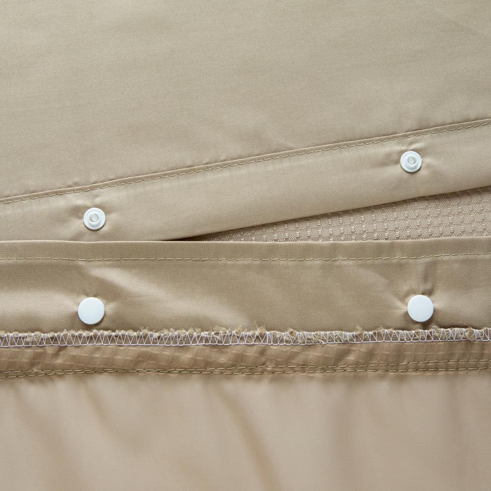 Mocha Waffle Weave Fabric Shower Curtain with Detachable Liner