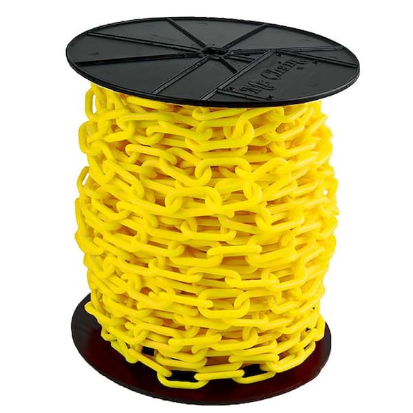 2 in. (#8, 51 mm) x 125 ft. Reel Yellow Plastic Chain