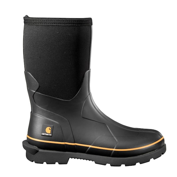 Carhartt Men's 011M Black Neoprene Upper Waterproof Vulcanized Rubber Soft Toe 10 in. Boot CMV1121