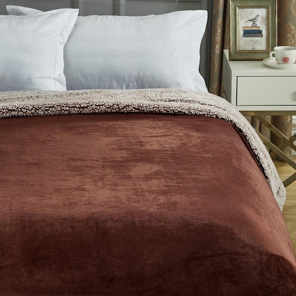 COZY TYME Orville 108 in. x 90 in. Brown Throw Blanket Super Soft 100%  Polyester B173-20BNK-HD - The Home Depot