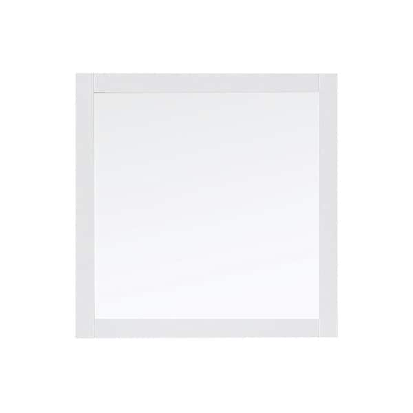 Home Decorators Collection Parkridge 28 in. W x 28 in. H Square Framed Wall Mount Bathroom Vanity Mirror in White