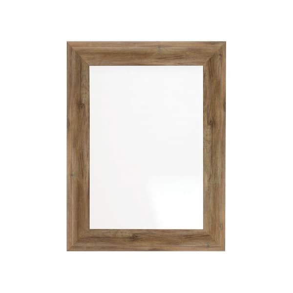 BrandtWorks 23 in. W x 33 in. H Americana Brown Rustic Sloped Wall Mirror