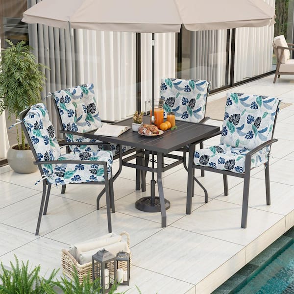 Outdoor 4 in. Seat/Back Dinning Chair Cushion (Set of 4)