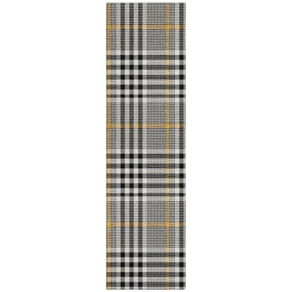 Chantille Machine Washable Indoor/Outdoor Abstract ACN1054 Black 2 ft. 3 in. x 7 ft. 6 in. Area Rug