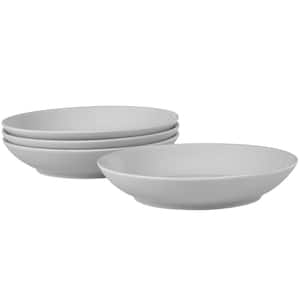 Colorscapes Grey-on-Grey Swirl 9.5 in., 35 fl. oz. (Gray) Porcelain Pasta Bowls, (Set of 4)