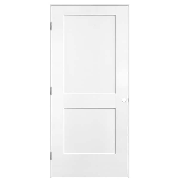36 in. x 80 in. 2-Panel Logan Right-Hand Hollow Core Ultra Pure White Molded Composite Single Prehung Interior Door