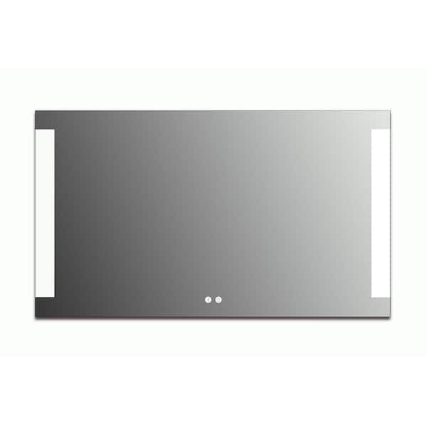 Vanity Art Honfleur 48 in. W x 28 in. H Large Frameless Rectangular LED Wall Mounted Bathroom Vanity Mirror in Clear