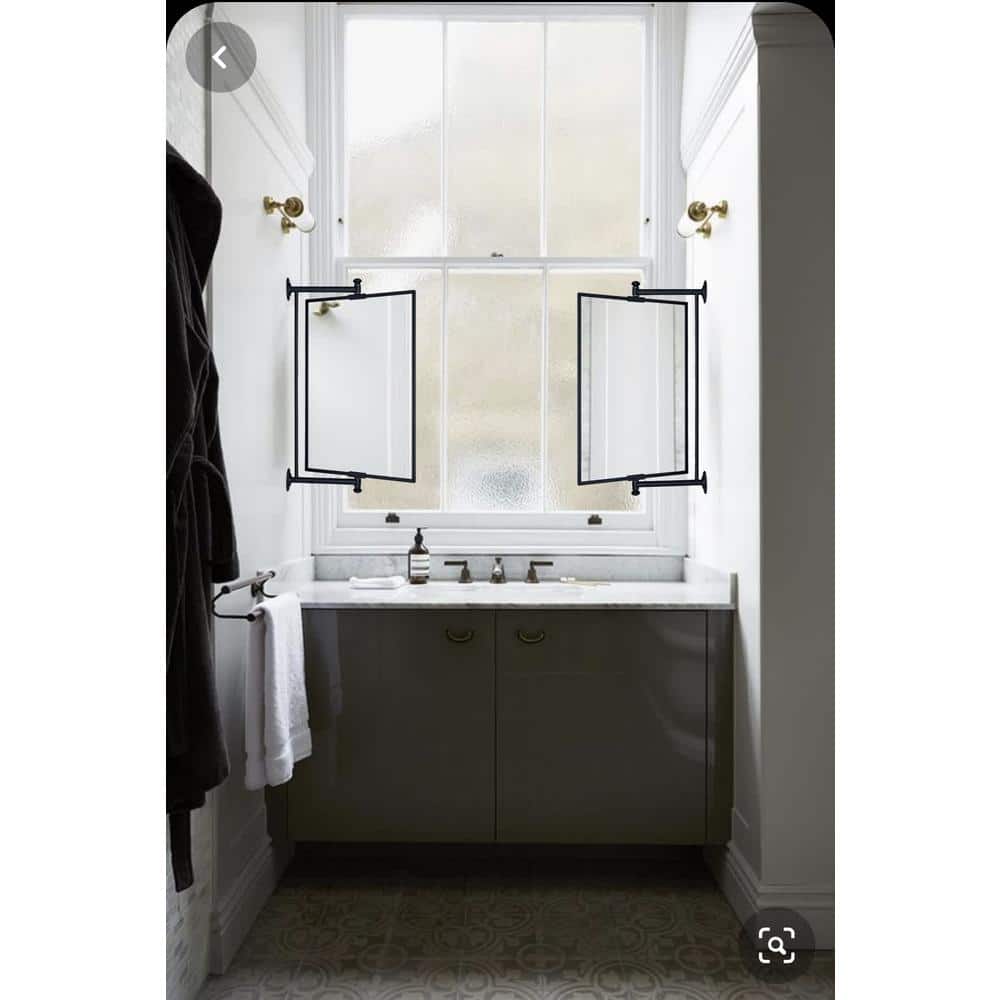 Matte Black Rectangular Stainless Steel Wall Mounted Bathroom Vanity Mirror