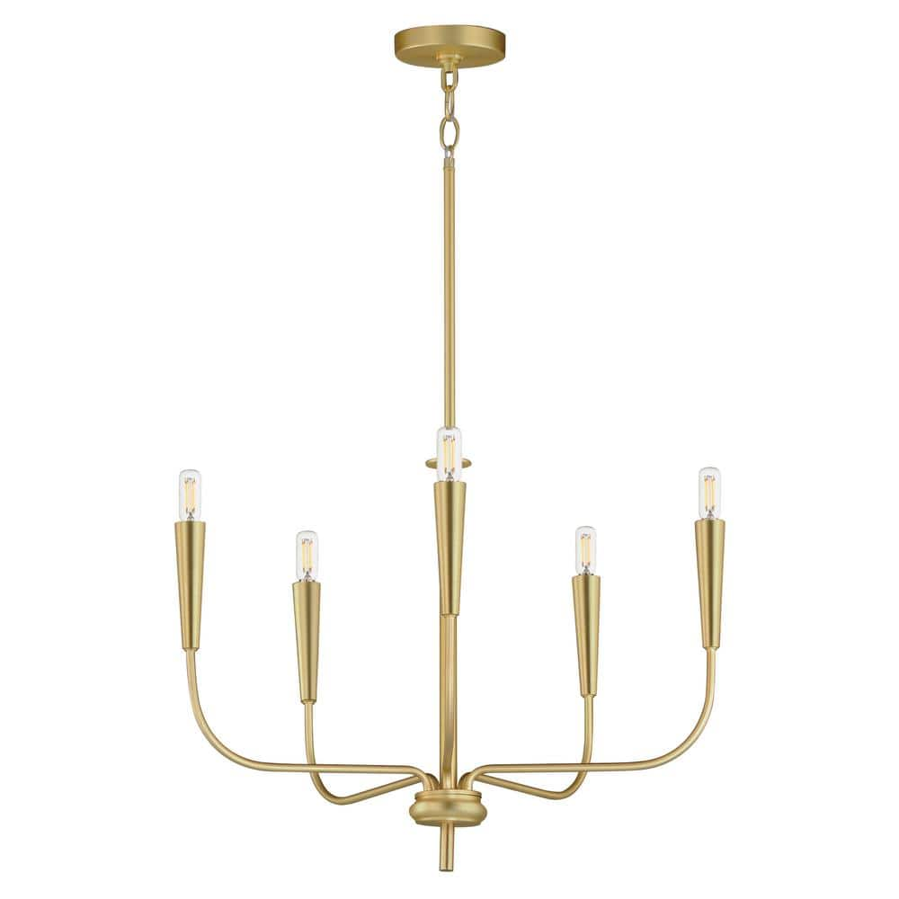 Maxim Lighting Vela 5-Light Satin Brass Chandelier 24815 - The Home Depot