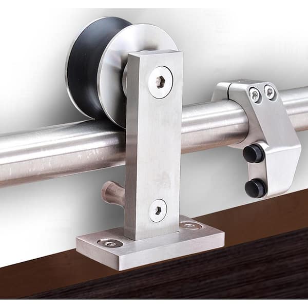 Top Mount 79 in. Stainless Steel Barn Style Sliding Door Track and Hardware Set Top Mount 79 in. Stainless Steel Barn Style Sliding Door Track and Hardware Set