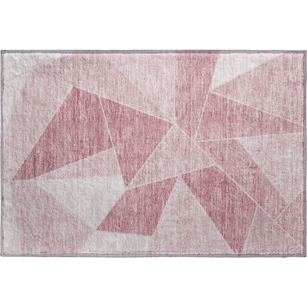 Addison Rugs Mayfield Premium Machine Washable Indoor/Outdoor Geometric AMF636 Blush 1 ft. 8 in. x 2 ft. 6 in. Area Rug
